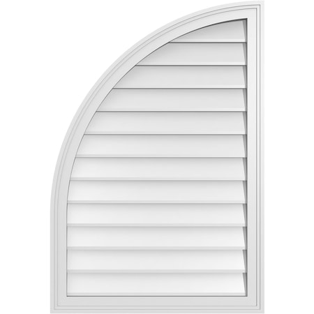 Ekena Millwork Quarter Round Top Left Surface Mount PVC Gable Vent w/ 2"W x 1-1/2"P Brickmould Frame, 26"W x 38"H GVPQL26X3802SN